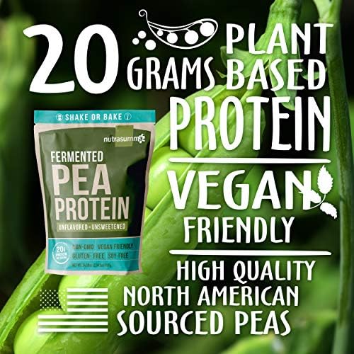 Pea Protein Powder, Vegan Chocolate Flavor, 100% Plant Based, No Artificial Sweeteners, Non GMO, Gluten Free & Soy Free, 2.11 LB