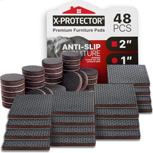X-PROTECTOR Non Slip Furniture Pads – 12 Premium Furniture Grippers 3"! | Best SelfAdhesive Rubber Feet Furniture Feet – Ideal Non Skid Furniture Pad Floor Protectors – Keep Furniture in Place!