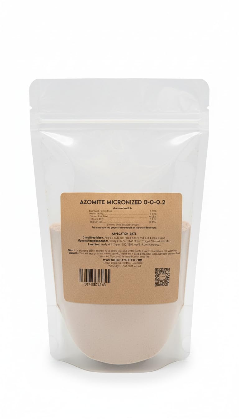 Greenway Biotech, Inc. Azomite Rock Dust Volcanic Ash Organic Fertilizer with Micronutrient & Trace Minerals- Natural Mineral Soluble Plant Fertilizers for Enhances & Increases Crop Yield (1 Pound)