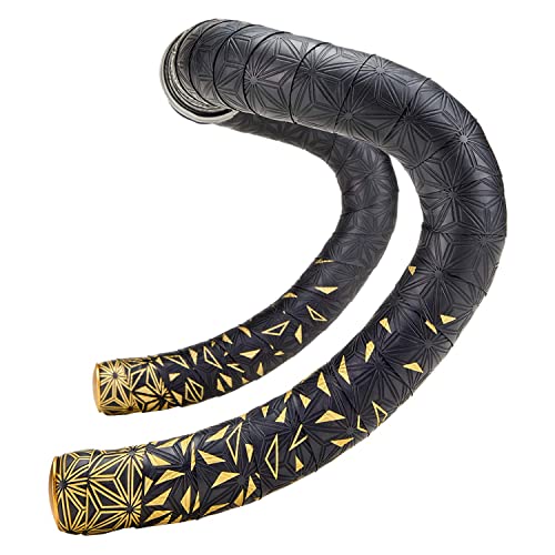Supacaz Bar Tape - Super Sticky Kush - Star Fade - Gold + Gold Star Plugz - Cycling Handlebar Tape