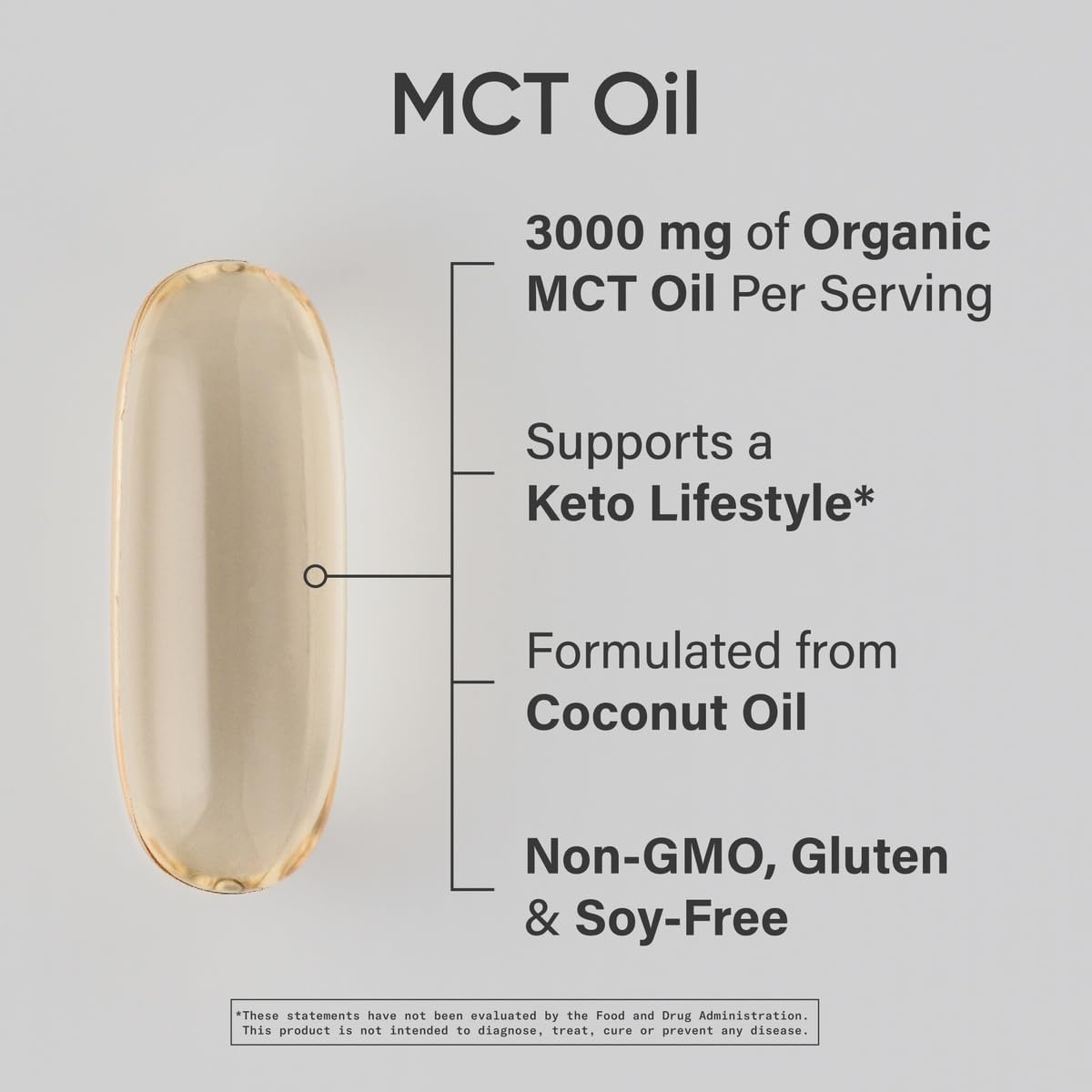 Sports Research® Coconut MCT Oil 3000mg, 120 Softgels | Coconut Derived C8 & C10 Medium Chain Fatty Acids (MCT'S) | Travel-Friendly Softgels, Keto, Paleo, & Gluten-Free
