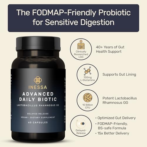 Inessa Daily Biotic Probiotics - Lactobacillus Rhamnosus GG, 60 Capsules | The most researched strain there is