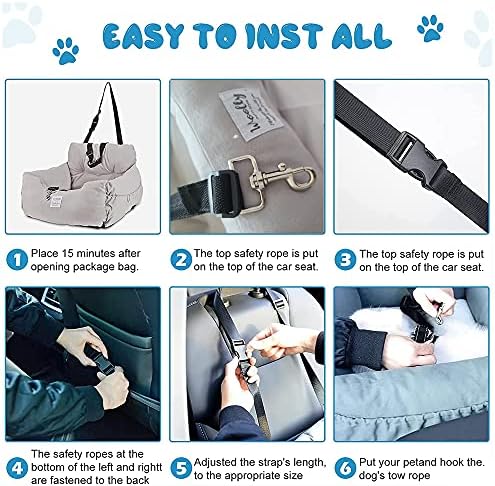 Aidou Dog car seat, Dog Booster seat for Small Medium Large Dogs Cats, pet Travel Booster seat, Dog Safety Car Seat with Storage
