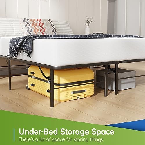 BestMassage | Twin Bed Frame | Metal | Heavy Duty Steel Slats with 6 Legs | Foldable | Sturdy, No Box Spring Needed | Easy to Assemble with Under-Bed Storage | Furniture for Home, Dorms