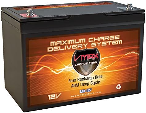 VMAX MR127-100 12V 100Ah AGM Deep Cycle Marine Battery compatible with Minn Kota Endura Max 55 Hand Control 12V 55lb Trolling Motor