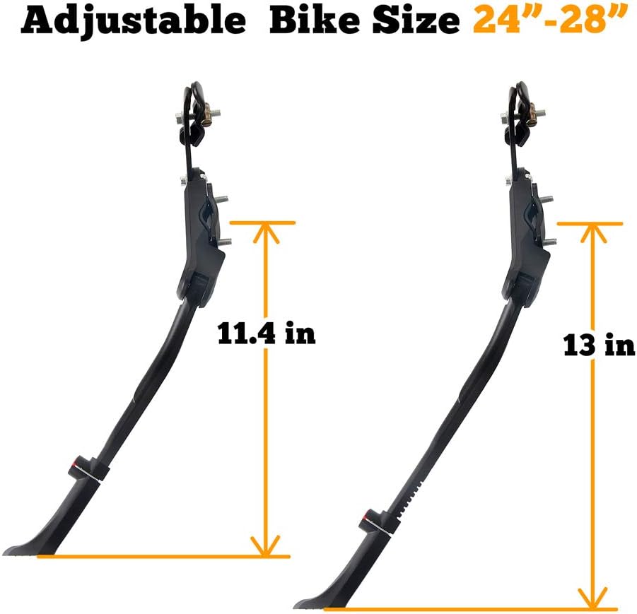 Sataway Bike Kickstand Adjustable Rear Mount Aluminum Alloy Bicycle Kickstand for 24” 26” 700C 27.5” 28” inch Mountain Bike Adult Bike