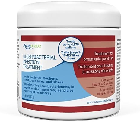 Aquascape 81038 Fish Ulcer and Bacterial Treatment Dry 250 g / 8.8 oz for Pond Water Feature