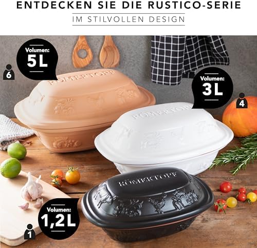 Römertopf Rustico unglazed, Ceramic, Terracotta, 3 litres