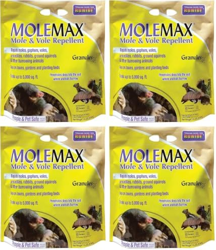 Bonide MOLEMAX Mole & Vole Repellent Granules, 5 lbs. Ready-to-Use, Outdoor Lawn & Garden Mole Control, People & Pet Safe