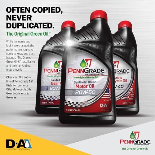 PENN GRADE 1, Synthetic Blend High Performance Oil SAE 20W-50,1 Quart (Twelve Pack)