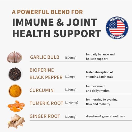 MEDCHOICE 4-in-1 Turmeric Joint Support with Garlic & BioPerine, 120ct