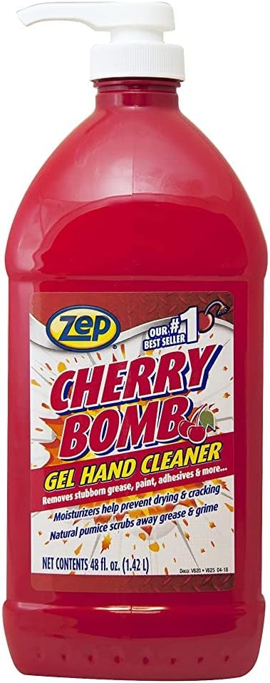 Zep Cherry Bomb Hand Cleaner - 48 Ounce - Volcanic Rock and Emollients - Perfect for Mechanics and DIY'ers