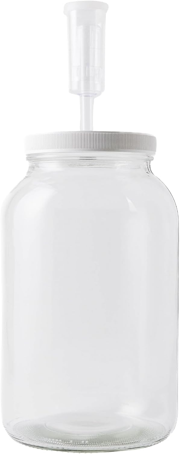 FastRack 1 Gallon Mason Jar Wide Mouth & Twin Bubble Airlock for Fermentation, Pickling