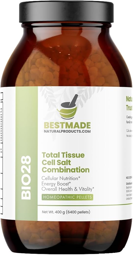 Bestmade Total Tissue Cell Salt Mineral Combination BIO28 - Helps Your Body Absorb and Use Nutrients, Increases Energy Levels, Helps Improve Sleep Patterns, Overall Health and Vitality, 350 Pellets