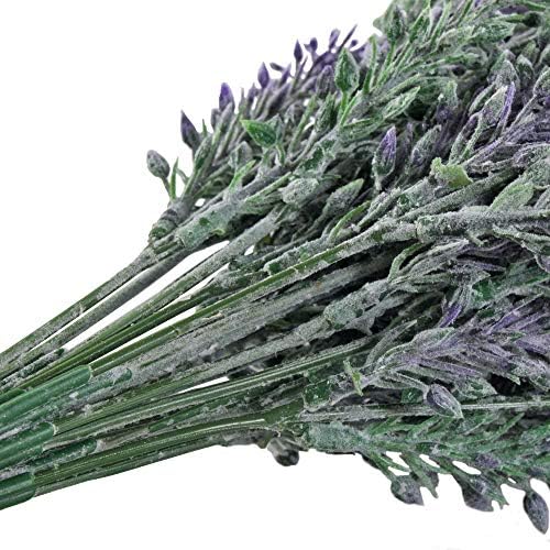 GTIDEA 4pcs Artificial Lavender Flowers Faux Purple Flocked Plastic Flowers | Artificial Flowers for Home Wedding Kitchen Garden Patio Window Box Office Table Centerpieces Indoor Outdoor Décor