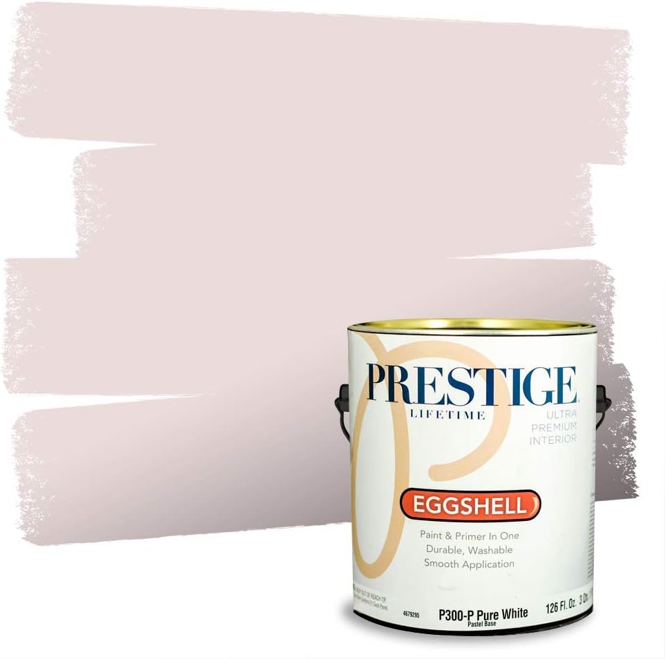 PRESTIGE E500-P-SW6303 Exterior Paint and Primer in One, 1-Gallon, Semi-Gloss, Comparable Match of Sherwin Williams Rose Colored, 1 Gallon, SW17-Rose