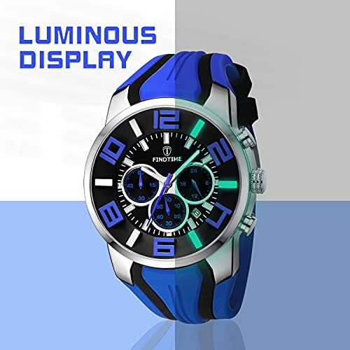 findtime Mens Sport Watches for Men Reloj para Hombre Colorful Cool Unique Analog Stylish Wrist Watch Chronograph for Running Training Stopwatch