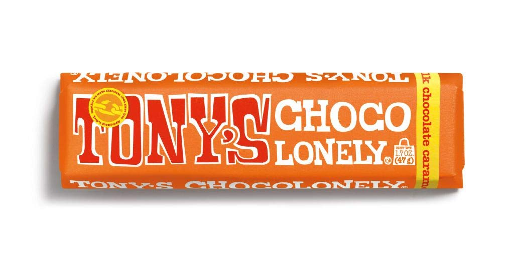Tony’s Chocolonely 32% Milk Chocolate Caramel Sea Salt Bars, No Artificial Flavoring, Fairtrade & B Corp Certified, 6.35 Ounce (15 Bars)