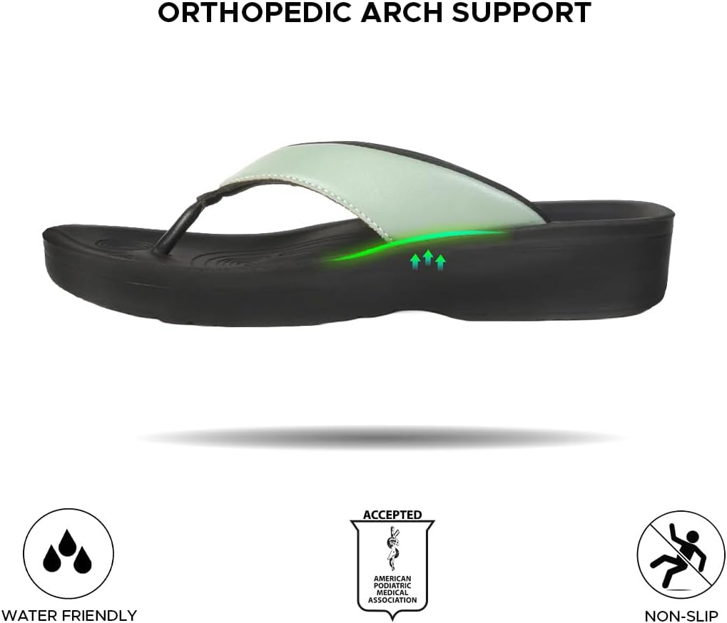AEROTHOTIC Comfortable Arch Support Flip Flops for Women Orthotic Sandals