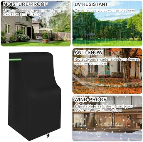 Arcade Table Cover, 600D Heavy-duty Waterproof Dust-Proof Covers for Indoors/Outdoors Arcade Game Machine Table, All Weather Protective, 31*22*66in