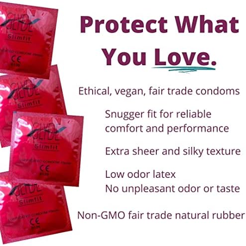 GLYDE Slimfit Snug Fit Condoms - Ultra-Thin Small Size - 12 Count, 49mm | Fragrance-Free, Lightly Lubricated, Body-Friendly, Vegan Formula Condoms, Strong and Secure Fit for Comfort and Natural Feel