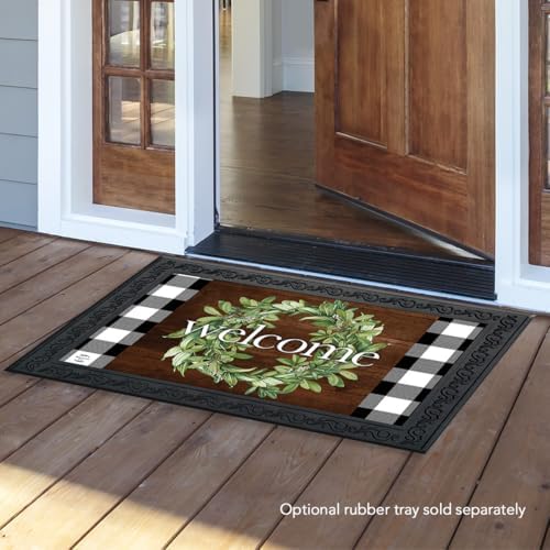 Briarwood Lane Doormat 30x18 Indoor Outdoor Farmhouse Wreath Spring for Spring Doormat