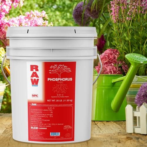RAW Phosphorus Fertilizer - Water Soluble, High Phosphorus for Plants, 10lb | Energy for Fruit and Flower - Ideal Hydroponic Phosporus Fertilizer for Indoor Plants, Gardens and Vegetables
