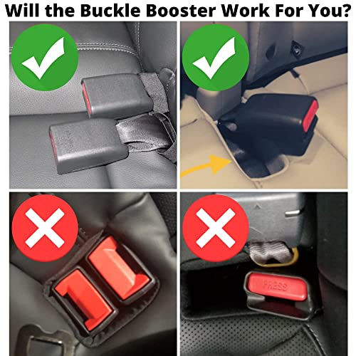 2-PACK NEW Silicone Seat Belt Buckle Booster (BPA Free) - Raises Rear Seat Belts For Easy Access - Stop Fishing for Buried Back Seat Belts - Makes