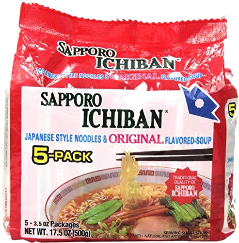 stickerless New [SAPPORO ICHIBAN] Ramen Noodles, Original Soy Sauce Flavor, No.1 Tasting Japanese Instant Noodles (3.5 Oz) (24 pouches)