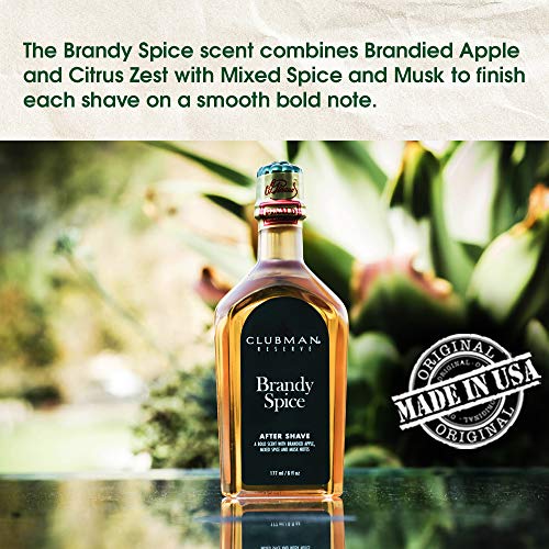 Clubman Reserve Brandy Spice After Shave Lotion – Bold, Masculine Fragrance, Aftershave for Men, 6 oz
