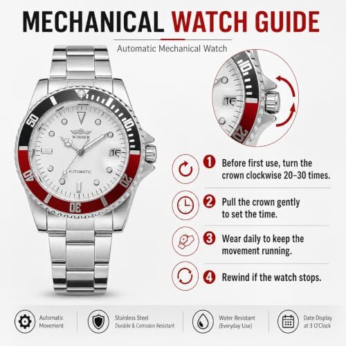 MASTOP Mens Automatic Mechanical Watches Stainless Steel Waterproof Luxury Watch for Men Reloj Automático para Hombre