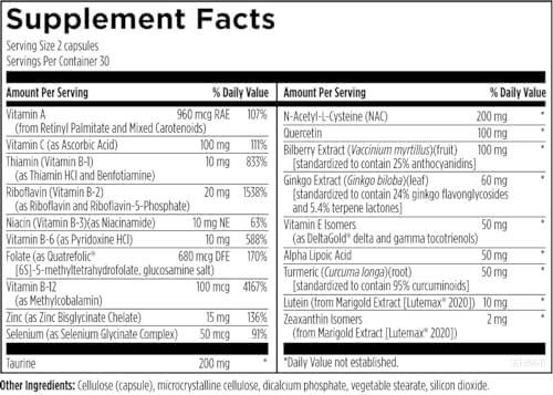 Designs for Health OcuForce - Eye Health Support Supplement - Lutein, Zeaxanthin, Carotenoids, Zinc, Taurine + Vitamins (60 Capsules)