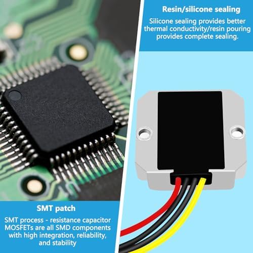 DC-DC 6V 10A 60W Step-Down Converter 12V 24V to 6V Power Transformer Converter with Fuse, Waterproof Voltage Regulator…