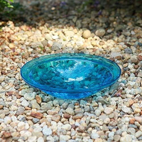 Achla Designs Crackle Glass Bowl, 12-in, Mandarin