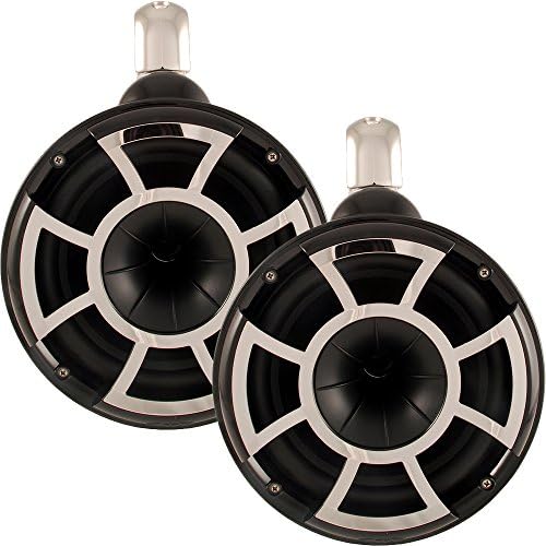 Wet Sounds Revolution Series 8 inch EFG HLCD Tower Speakers - Black w/ Fixed Clamp