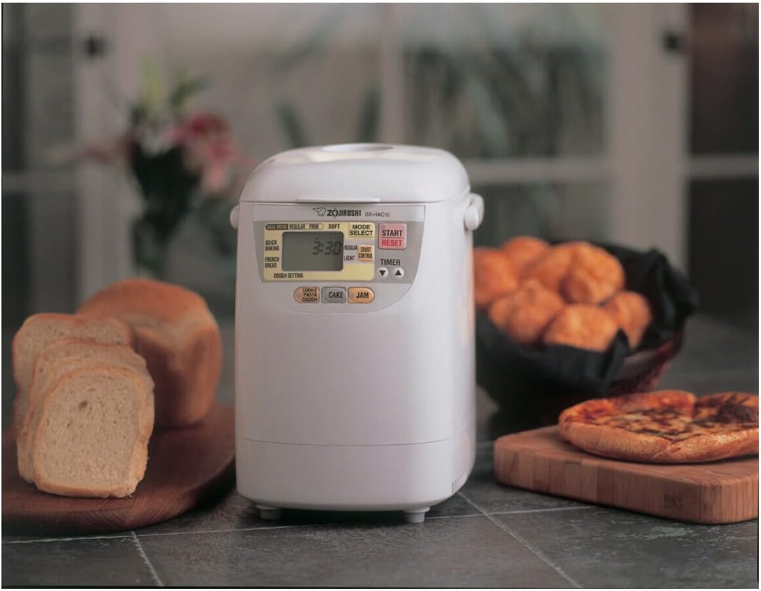 Zojirushi Bb HAC10 Home Bakery Mini Breadmaker, 1 Lb (White) | Bakes 1-Lb Loaves, 13-Hour Delay Timer, Quick-Bake under 2 Hrs