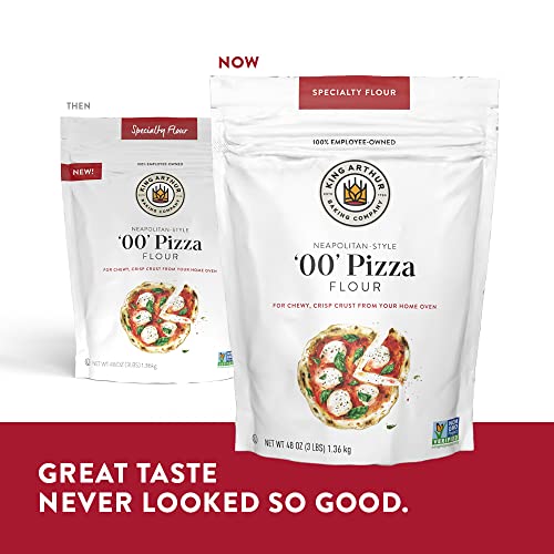 King Arthur 00 Pizza Flour, Non-GMO Project Verified, 100% American Grown Wheat, 3 lb Bag