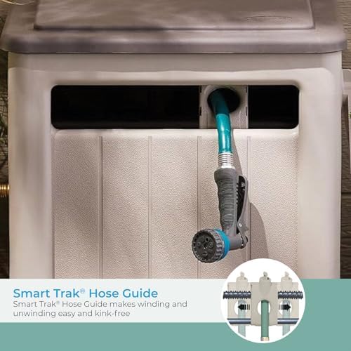 Suncast 225 ft. Swivel Hideaway Hose Reel with Hose Guide and Crank Handle, Mocha/Taupe