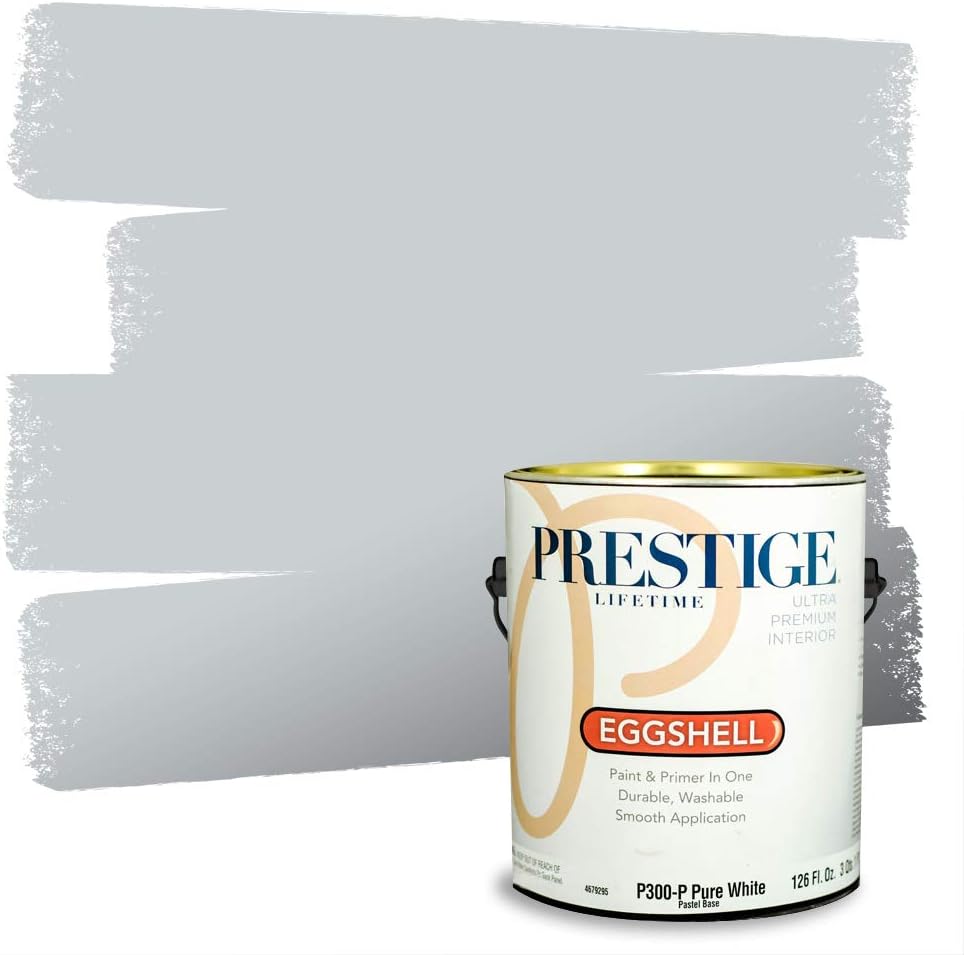 PRESTIGE Paints Exterior Paint and Primer In One, 1-Gallon, Satin, Comparable Match of Sherwin Williams* Tricorn Black*