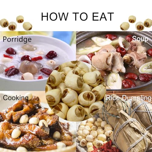 DOL Natural Dried Lotus Seeds Packed In USA 莲子干 8 Ounce, 100% Natural, Dried White Lotus Seeds Lian ZI, Rich In Methionine for Health