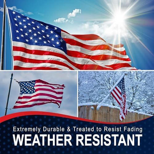 American Flag 6x10 Made in USA – Heavy Duty 2‑Ply Polyester Outdoor US Flag, Embroidered Stars & Sewn Stripes