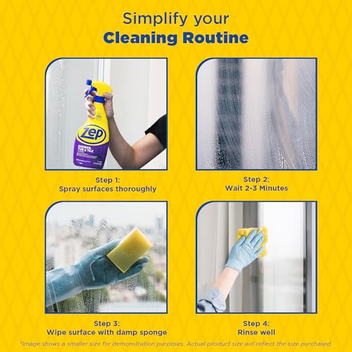Zep Shower Tub and Tile Cleaner 1 Gallon ZUSTT128 (Case of 2) - No Scrub Pro Formula Breaks up Tough Buildup on Contact