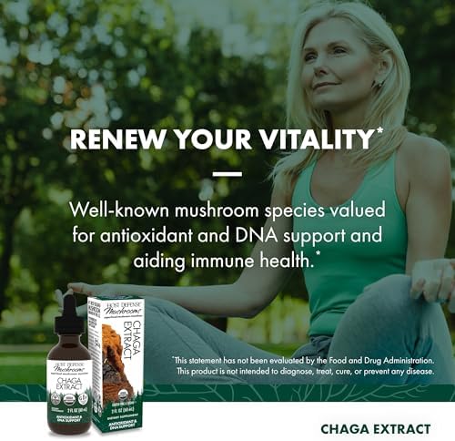 Host Defense Chaga Extract - Immune System Support Supplement - Chaga Mushroom for Antioxidant Activity Support - Liquid Dietary Mushroom Supplement - 2 fl oz (60 Servings)*