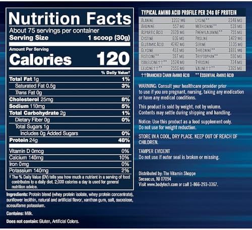 BodyTech Whey Tech Pro24 Powder Vanilla Ice Cream (5 lbs/ 75 Servings)