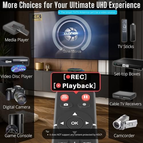 UHD Pro, 4K Video Recorder, HDMI Capture DVR with H.265/H.264 Codec, Cinematic 24fps Recording(Up to 30fps), 4K@60fps Passthrough
