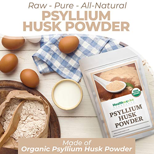 Healthworks Superfoods Organic Psyllium Husk Powder 2 lb Keto Soluble Fiber | Organic, Powder, 1 lb, Soluble Fiber, Digestive Support, Keto, Non-GMO, Vegan, For Gut Health, Prebiotic, Gluten-Free, Paleo