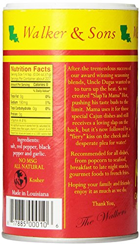 Slap Ya Mama Cajun Seasoning from Louisiana, Hot Blend, No MSG and Kosher, 8 Ounce Can | one 8 oz canister of Hot Blend Cajun seasoning for chicken, seafood, vegetables, grilling, and everyday meals.