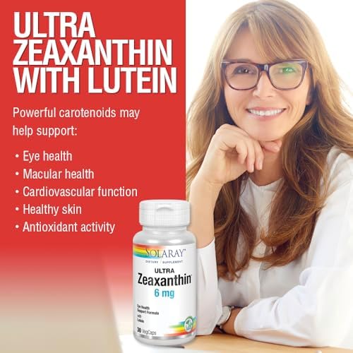 SOLARAY Ultra Zeaxanthin 6 mg, 30 Capsules | Eye & Macular Health Support, Zeaxanthin, Lutein, Bilberry & Blueberry, 30 Servings, Lab Verified