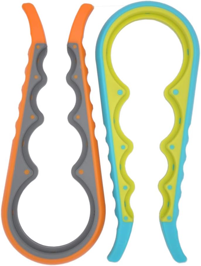 2 pcs Multi-Purpose Colourful Adjustable Rubber Strap Wrench Grip/Tighten Bottle Jar Can Opener for Small Hands