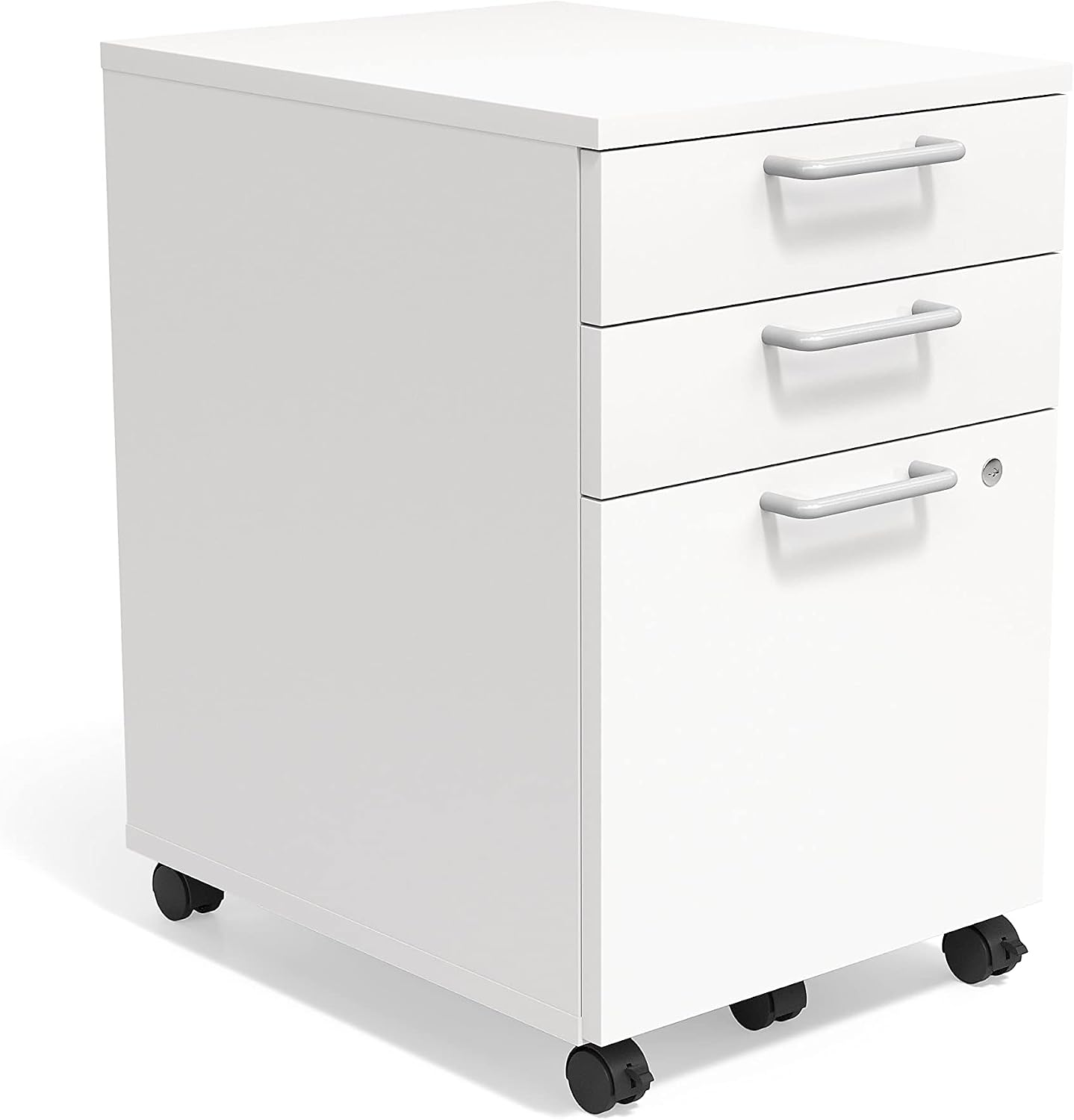 Union & Scale Staples Essentials 3-Drawer Vertical File Cabinet, Letter & Legal Size Documents, Lockable & Mobile, 21.3" D x 15.6" W x 24.3" H, Natural